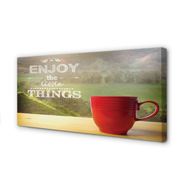 Obraz na płótnie Kubek z Napisem w Naturze