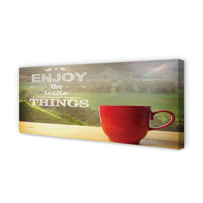 Obraz na płótnie Kubek z Napisem w Naturze