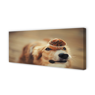 Obraz drukowany na płótnie Pies i Babeczka