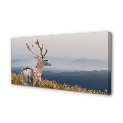 Duży obraz na płótnie Jeleń na Tle Gór
