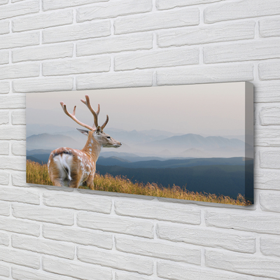 Duży obraz na płótnie Jeleń na Tle Gór