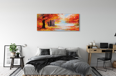 Obraz drukowany na płótnie Jesienne Liście na Drzewach