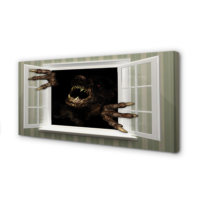 Obraz na płótnie Straszna Postać w Oknie