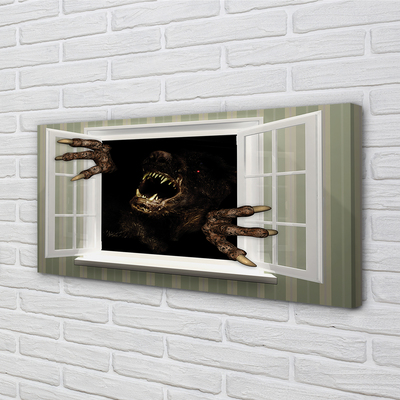 Obraz na płótnie Straszna Postać w Oknie