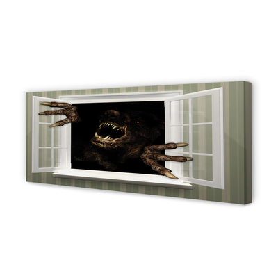 Obraz na płótnie Straszna Postać w Oknie