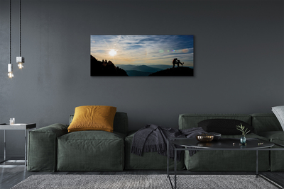 Obraz na płótnie Człowiek i Pies w Górach