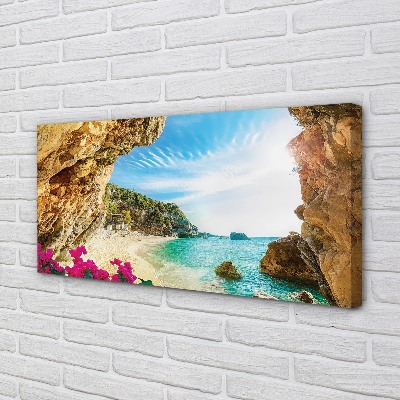 Zdjęcie na płótnie Klify i Kwiaty na Wybrzeżu