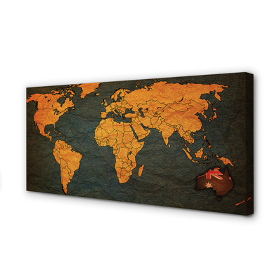 Obraz na płótnie Złota Mapa Świata