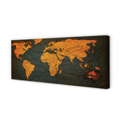 Obraz na płótnie Złota Mapa Świata
