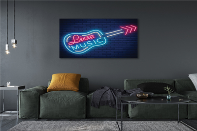 Obraz na płótnie Gitara neony napis