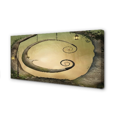 Obraz drukowany na płótnie Las Drzew i Świateł