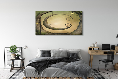 Obraz drukowany na płótnie Las Drzew i Świateł