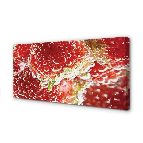 Obraz na płótnie Truskawki w Kroplach Rosy