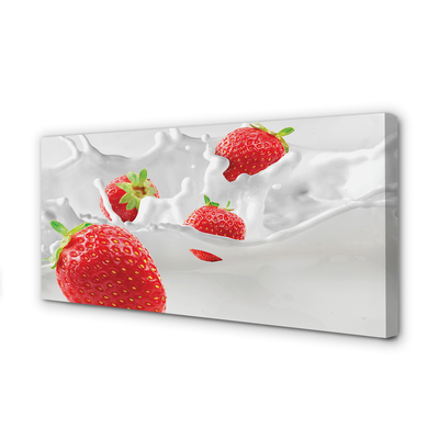 Obraz na płótnie Truskawki w Białym Mleku