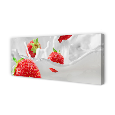 Obraz na płótnie Truskawki w Białym Mleku