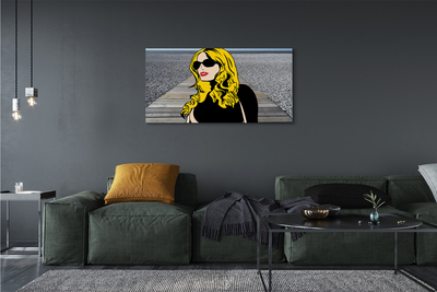 Fotoobraz na płótnie Kobieta w Czarnych Okularach