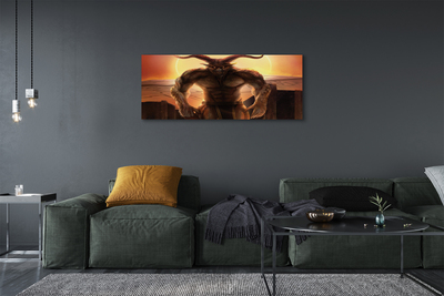 Zdjęcie na płótnie Postać o Zachodzie Słońca