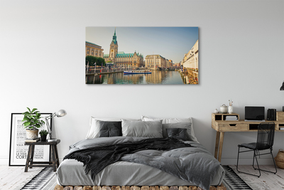 Obraz na płótnie Niemcy Rzeka katedra Hamburg