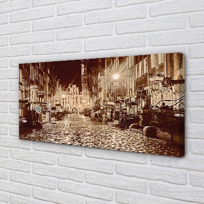 Duży obraz na płótnie Nocny Spacer po Gdańsku