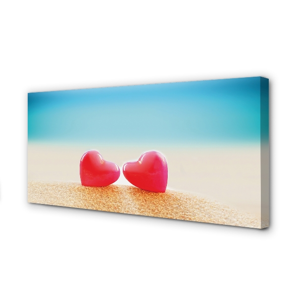 Obraz drukowany na płótnie Serca nad Morską Falą