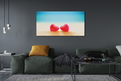 Obraz drukowany na płótnie Serca nad Morską Falą