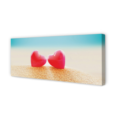 Obraz drukowany na płótnie Serca nad Morską Falą