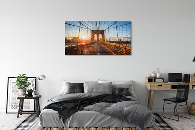 Obraz na płótnie Most wschód słońca wieżowce
