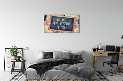 Obraz na płótnie Drewniana Tabliczka z Napisem