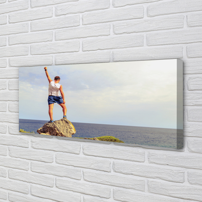Obraz drukowany na płótnie Człowiek nad Morzem