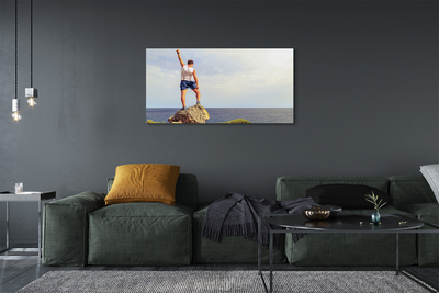 Obraz drukowany na płótnie Człowiek nad Morzem