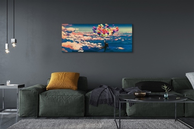 Obraz drukowany na płótnie Balony na Niebie z Chmurami