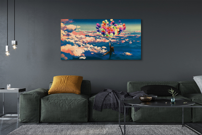 Obraz drukowany na płótnie Balony na Niebie z Chmurami