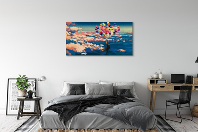 Obraz drukowany na płótnie Balony na Niebie z Chmurami