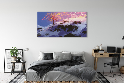 Obraz na płótnie Zima góry drzewo