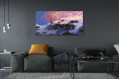 Obraz na płótnie Zima góry drzewo