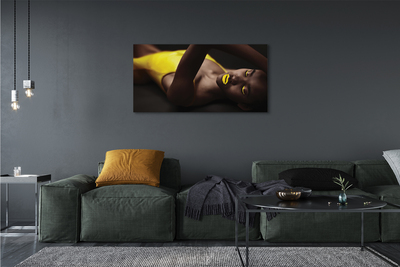 Duży obraz na płótnie Kobieta z Żółtymi Ustami