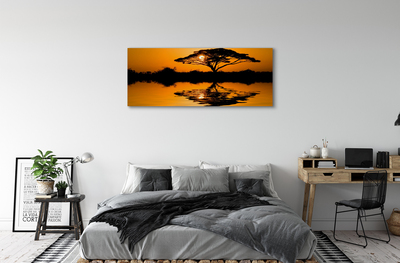 Obraz drukowany na płótnie Drzewo o Zachodzie Słońca