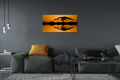 Obraz drukowany na płótnie Drzewo o Zachodzie Słońca