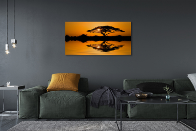 Obraz drukowany na płótnie Drzewo o Zachodzie Słońca