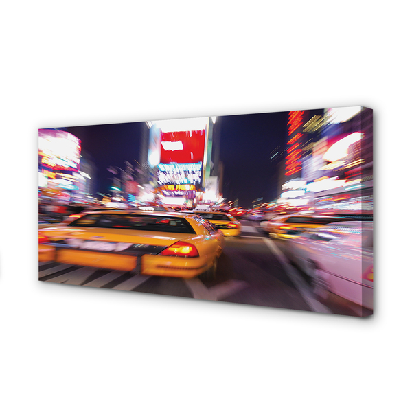 Fotoobraz na płótnie Samochód w Nocnym Mieście