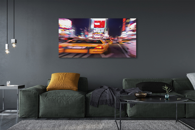 Fotoobraz na płótnie Samochód w Nocnym Mieście