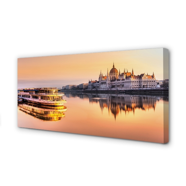 Fotoobraz na płótnie Zachód Słońca nad Statkiem