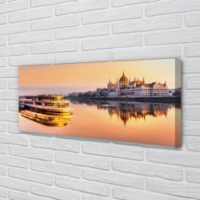 Fotoobraz na płótnie Zachód Słońca nad Statkiem