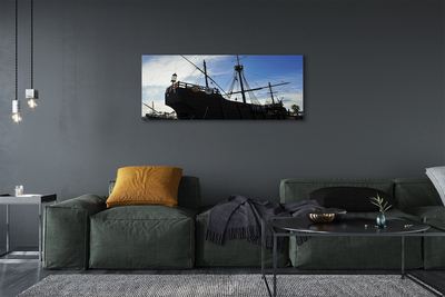 Duży obraz na płótnie Sylwetka Statku pod Niebem