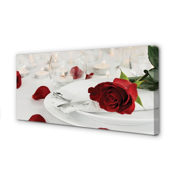 Duży obraz na płótnie Romantyczna Kolacja z Różami