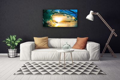 Fotoobraz na płótnie Zachód Słońca nad Morską Falą