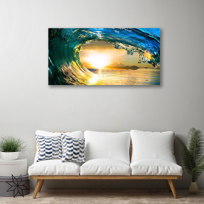 Fotoobraz na płótnie Zachód Słońca nad Morską Falą