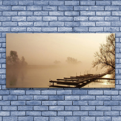 Obraz na Płótnie Most Woda Mgła Krajobraz