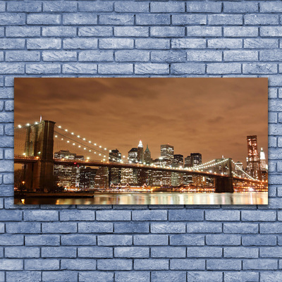 Duży obraz na płótnie Miejski Most o Zmierzchu