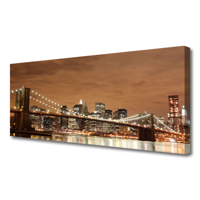 Duży obraz na płótnie Miejski Most o Zmierzchu